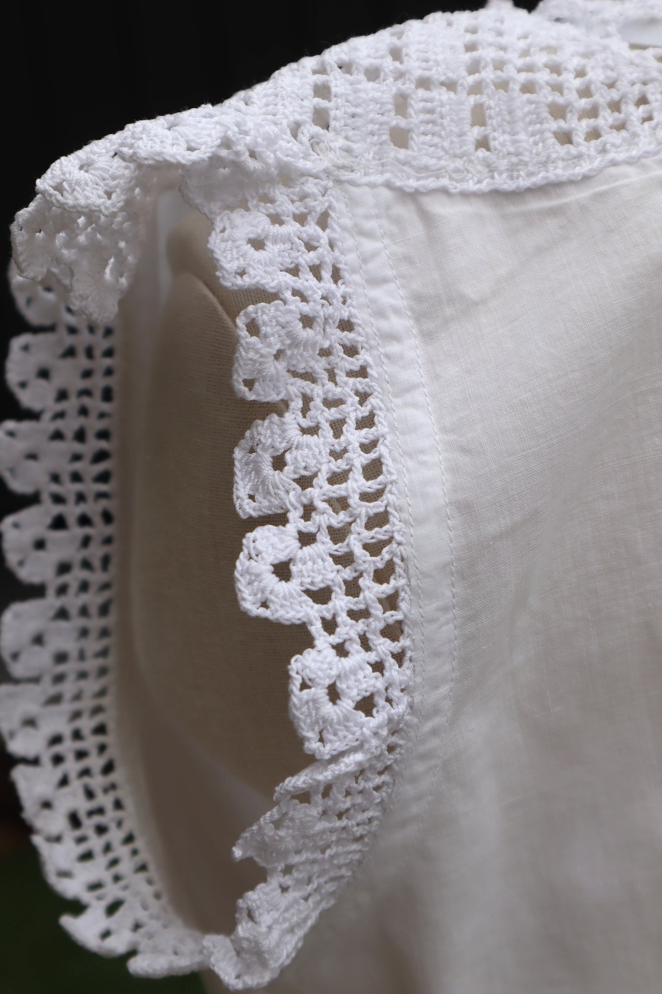 1910s Antique Crochet White Cotton Corset Cover