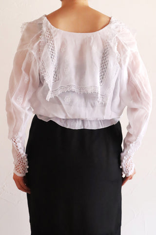1910s Sailor Collar Sheer Blouse