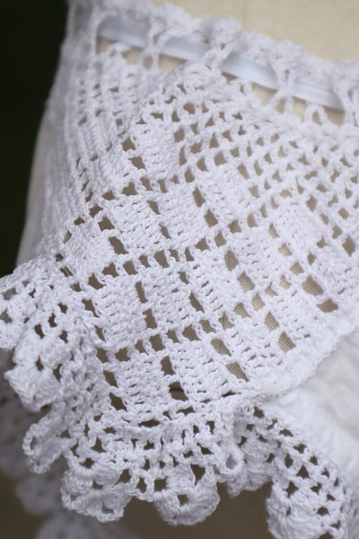 1910s Antique Crochet White Cotton Corset Cover