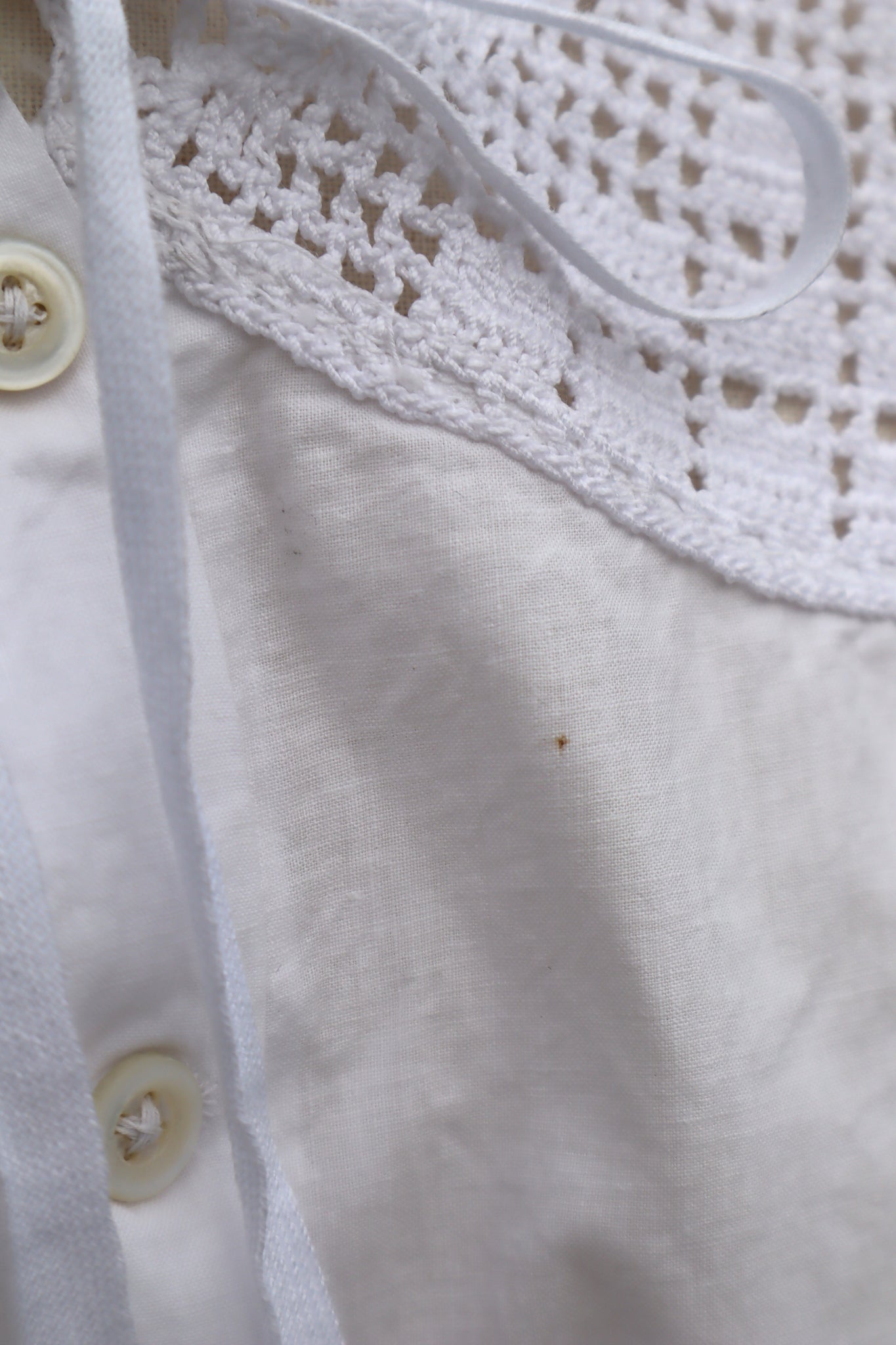 1910s Antique Crochet White Cotton Corset Cover