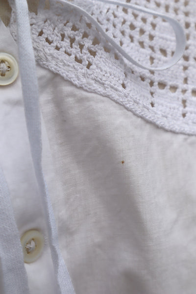 1910s Antique Crochet White Cotton Corset Cover