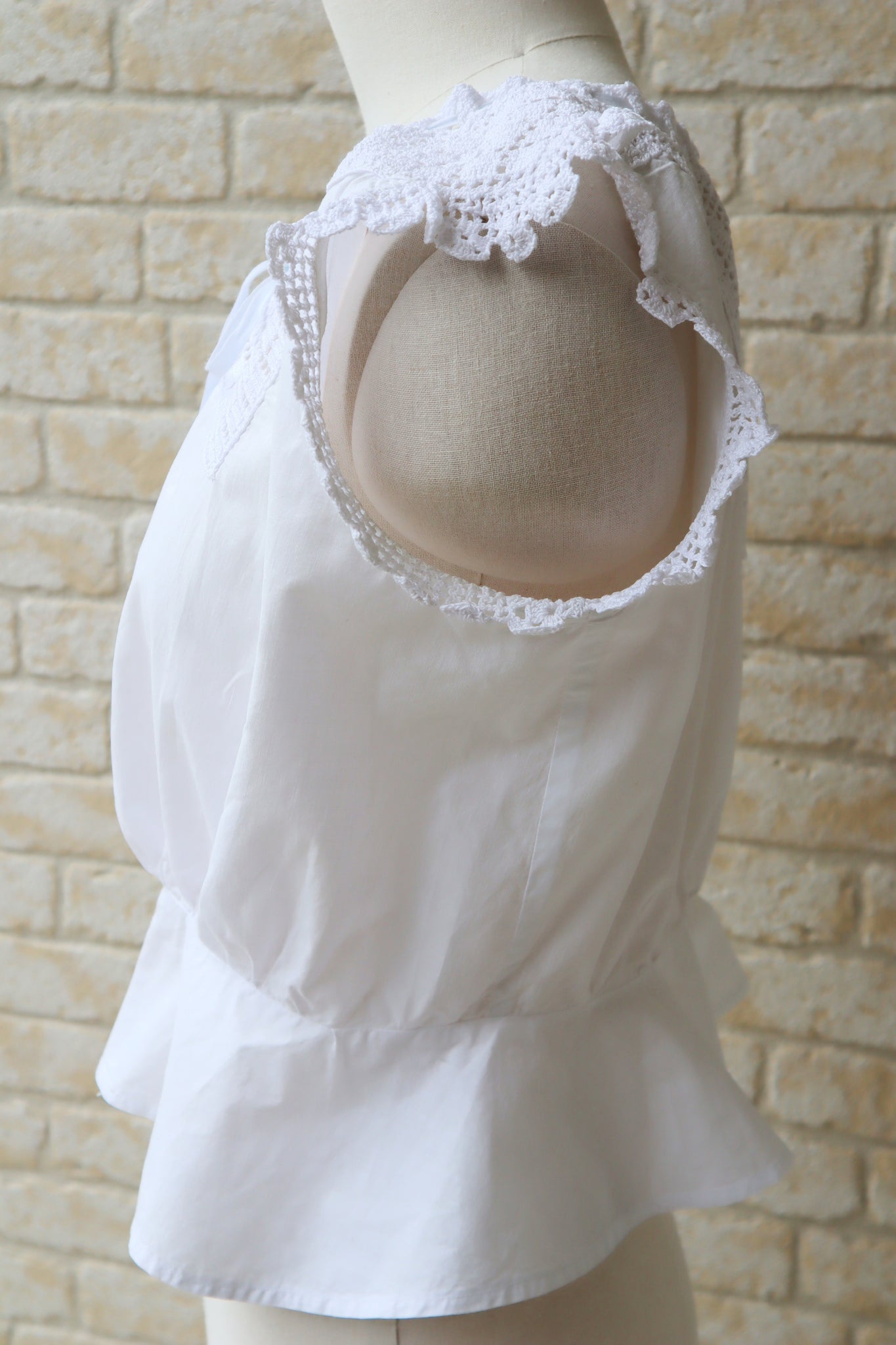 1910s Antique Crochet White Cotton Corset Cover