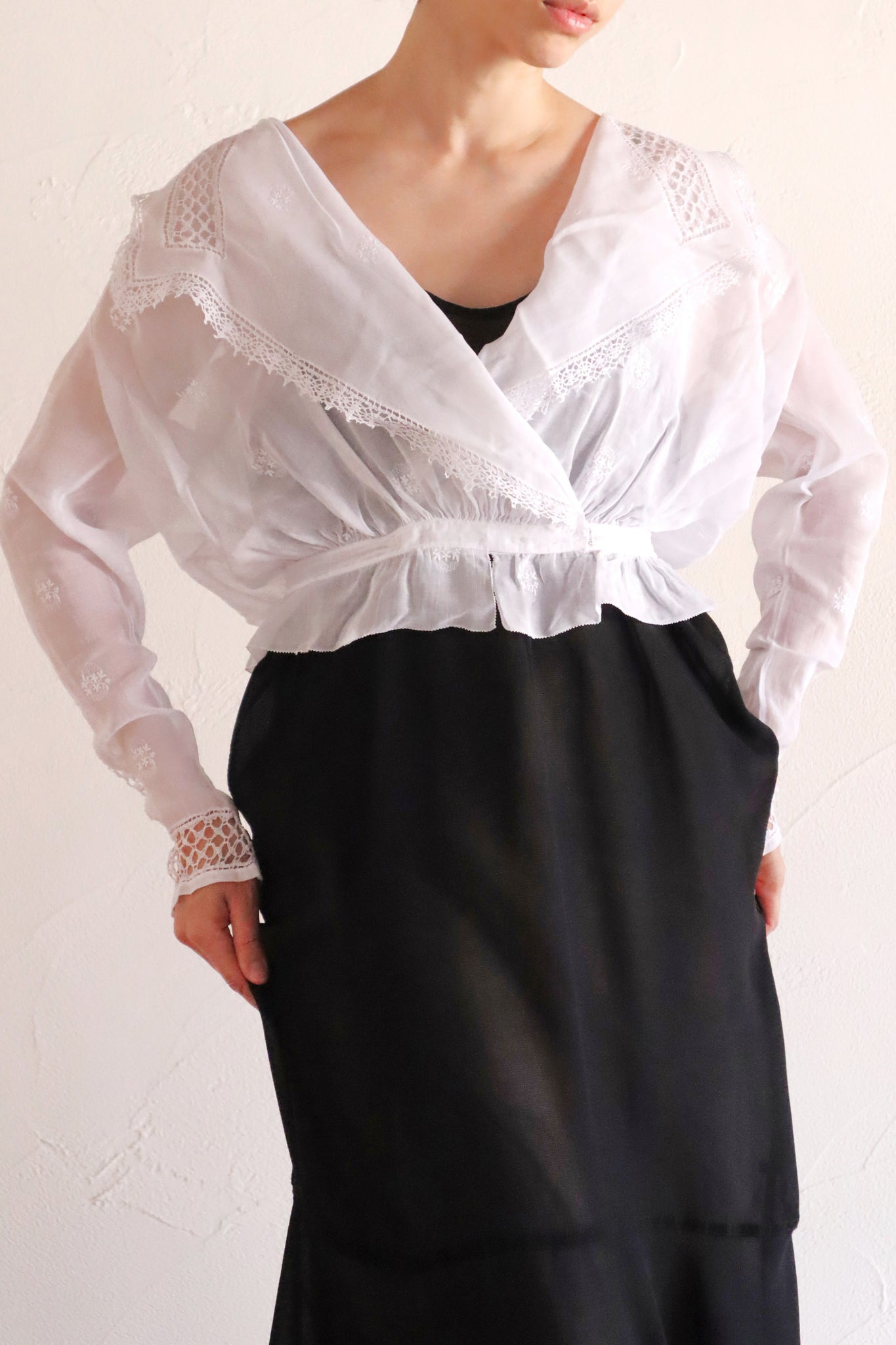 1910s Sailor Collar Sheer Blouse