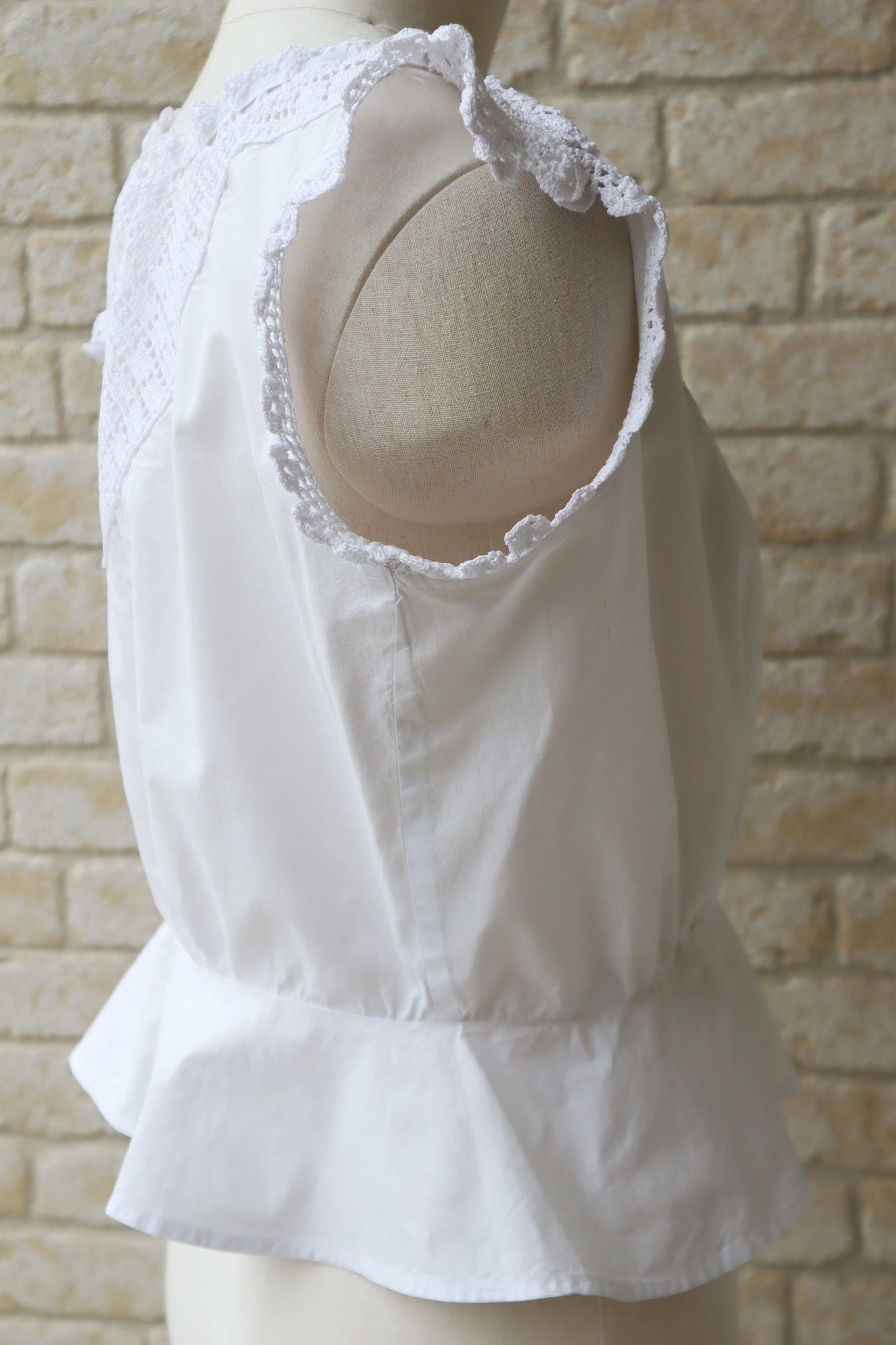 1910s Antique Crochet White Cotton Corset Cover