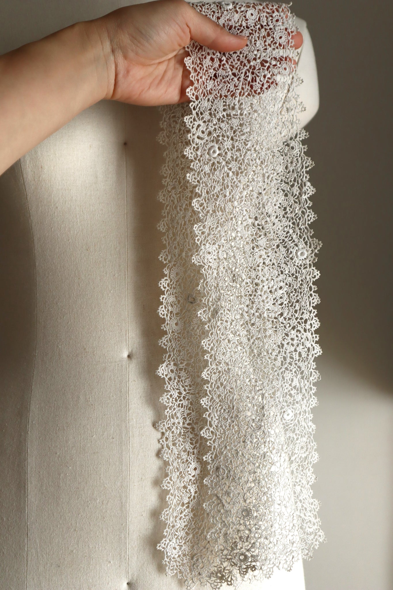 1900s–1910s Irish Crochet Lace Jabot