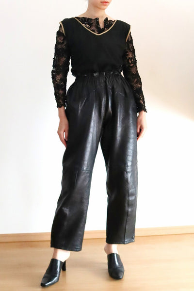 80s Soft Lamb Leather Pants