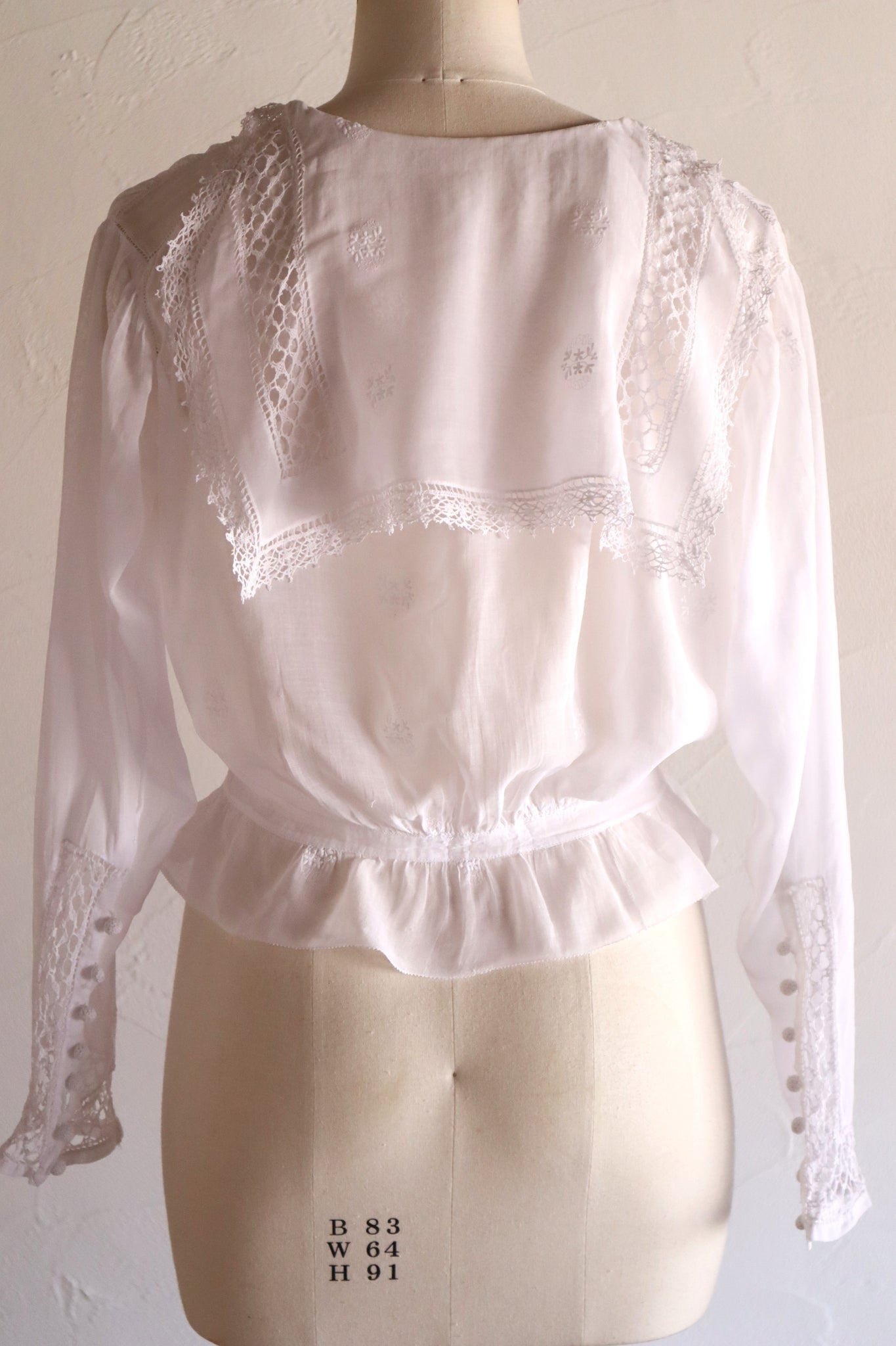 1910s Sailor Collar Sheer Blouse