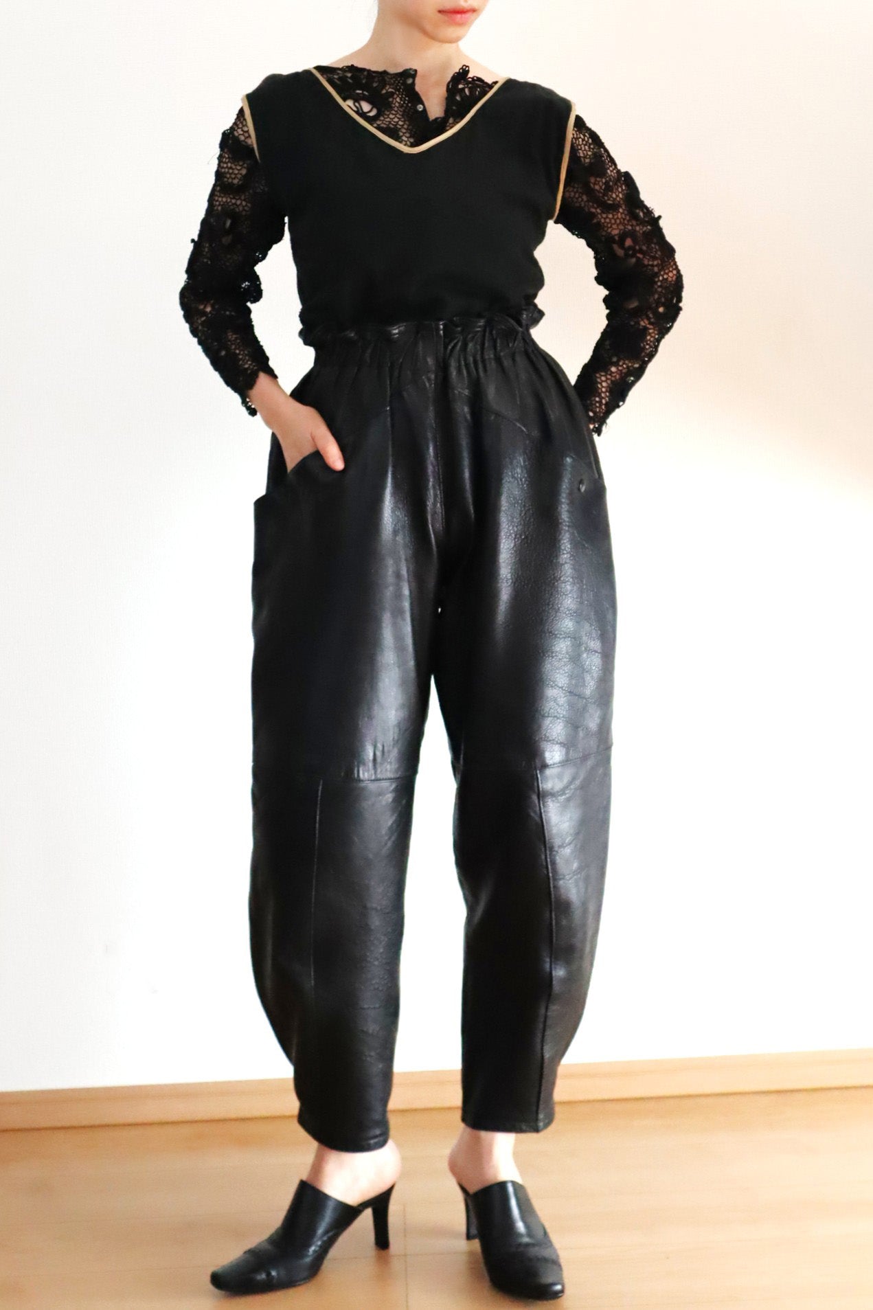 80s Soft Lamb Leather Pants
