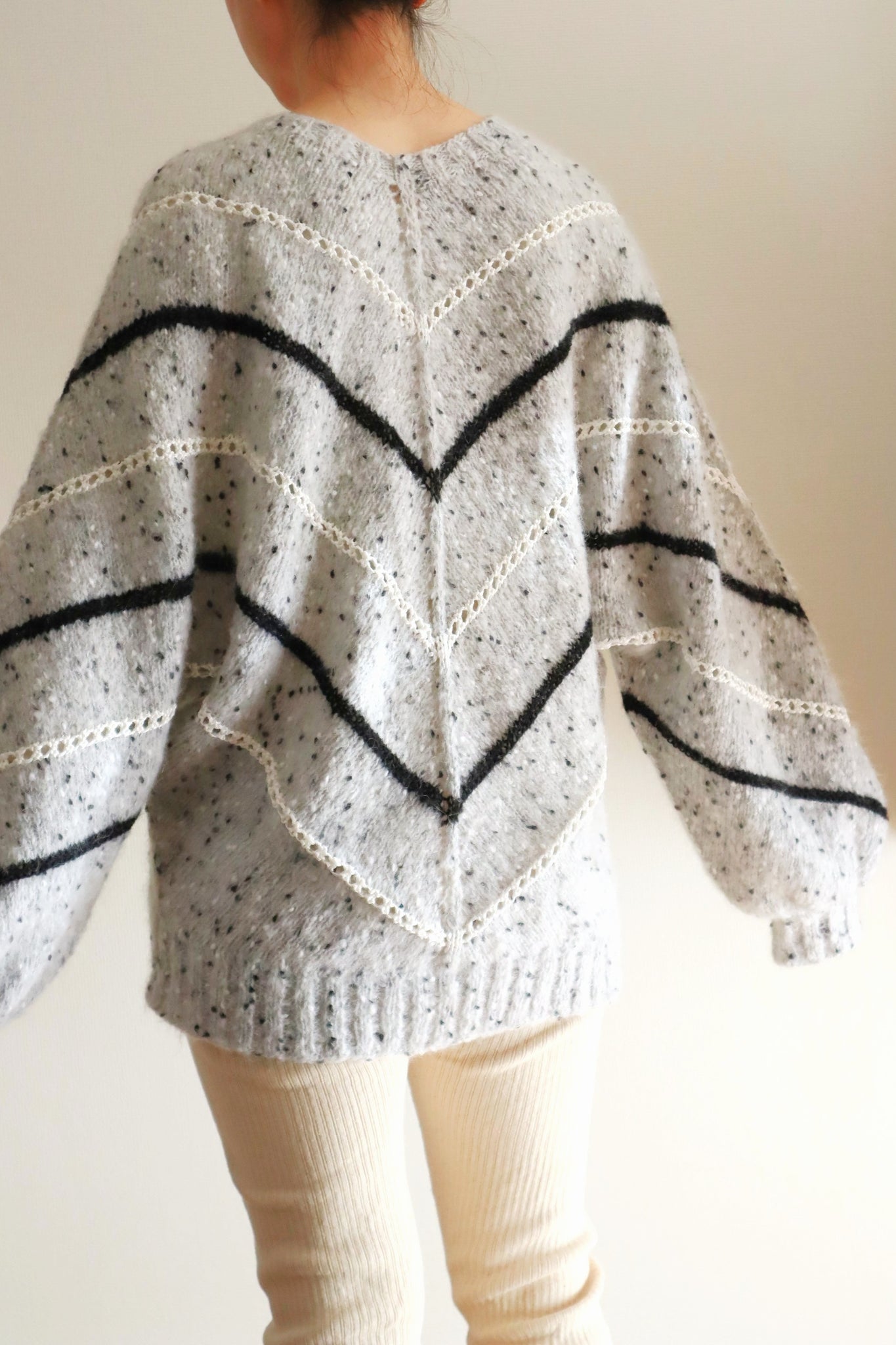 80s Balloon Sleeve  Mohair Blend Sweater