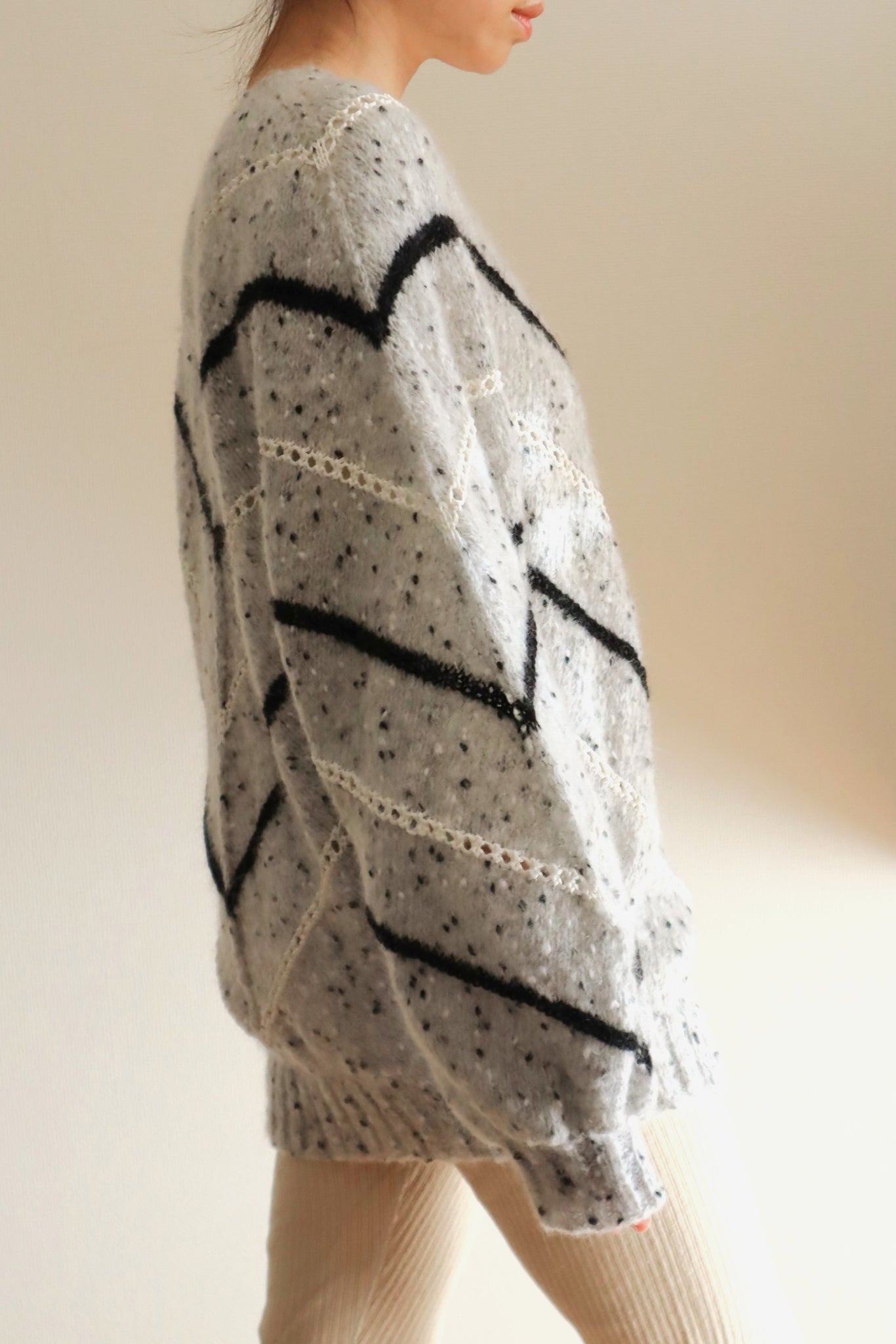 80s Balloon Sleeve  Mohair Blend Sweater