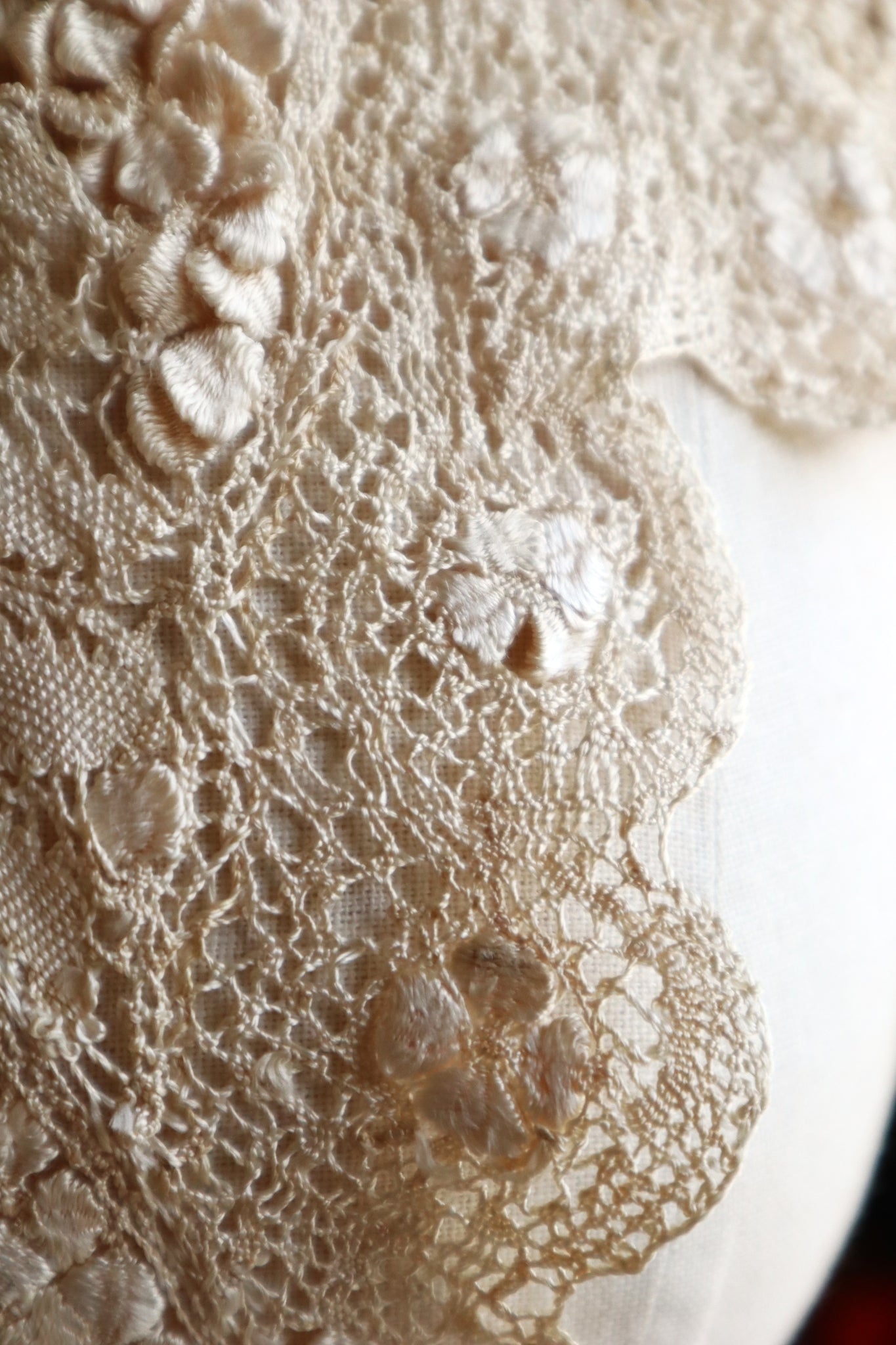 19th Century Silk Maltese Lace Collar