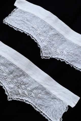 19th Hand Embroidered Valenciennes lace Trimming Cuffs