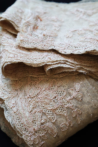 1920s~1930s Unused Beige Alencon Lace