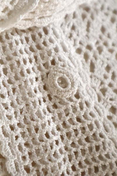 1920s Hand-Crocheted Cotton Sailor Collar Top
