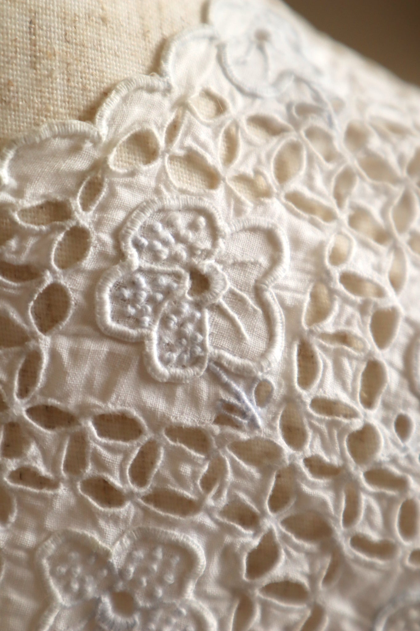 1910s Hand Cutwork Lace Collar