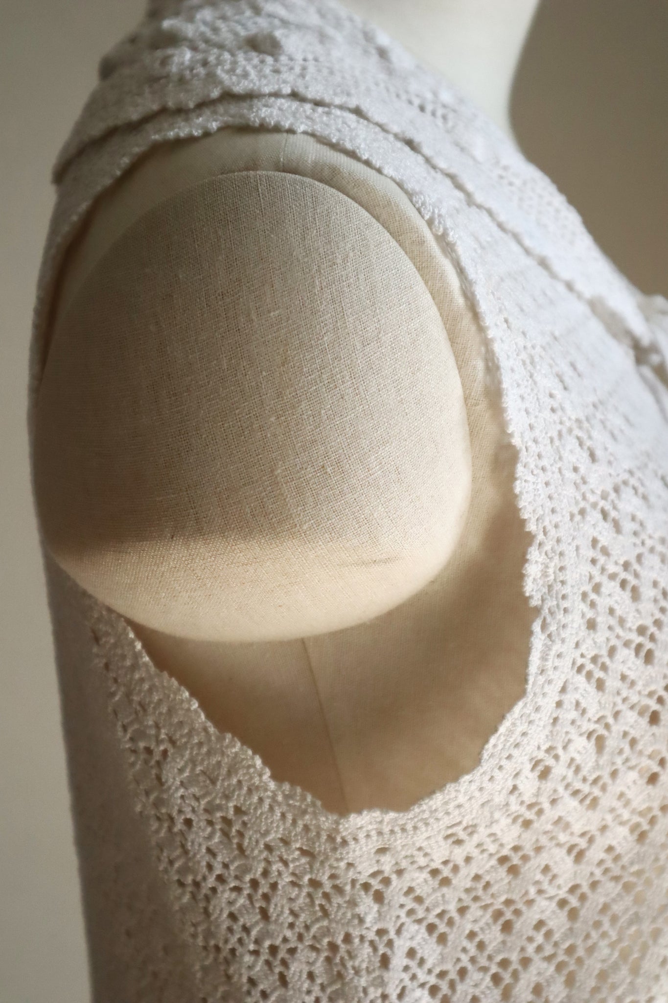 1920s Hand-Crocheted Cotton Sailor Collar Top
