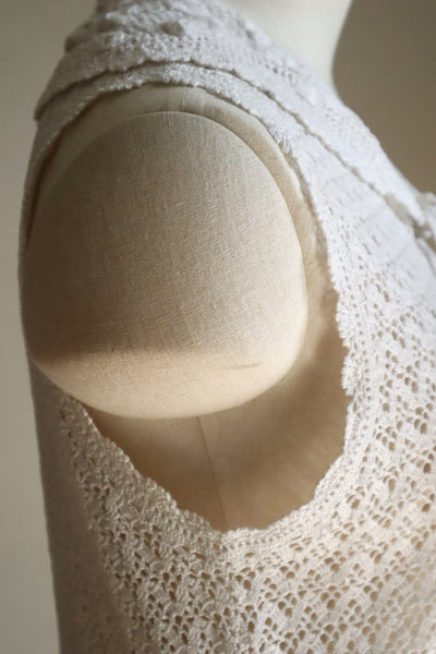 1920s Hand-Crocheted Cotton Sailor Collar Top