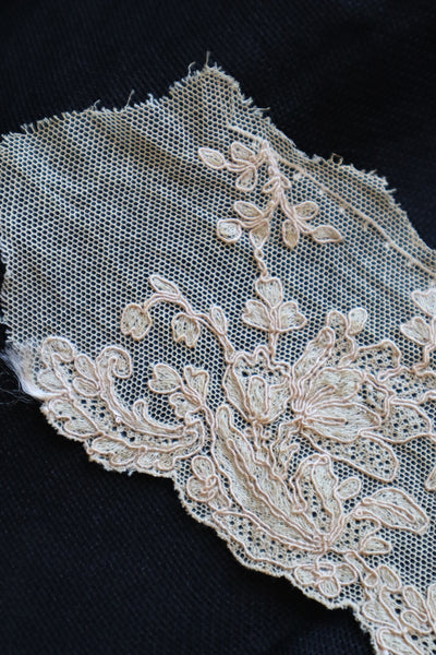 1920s~1930s Unused Beige Alencon Lace