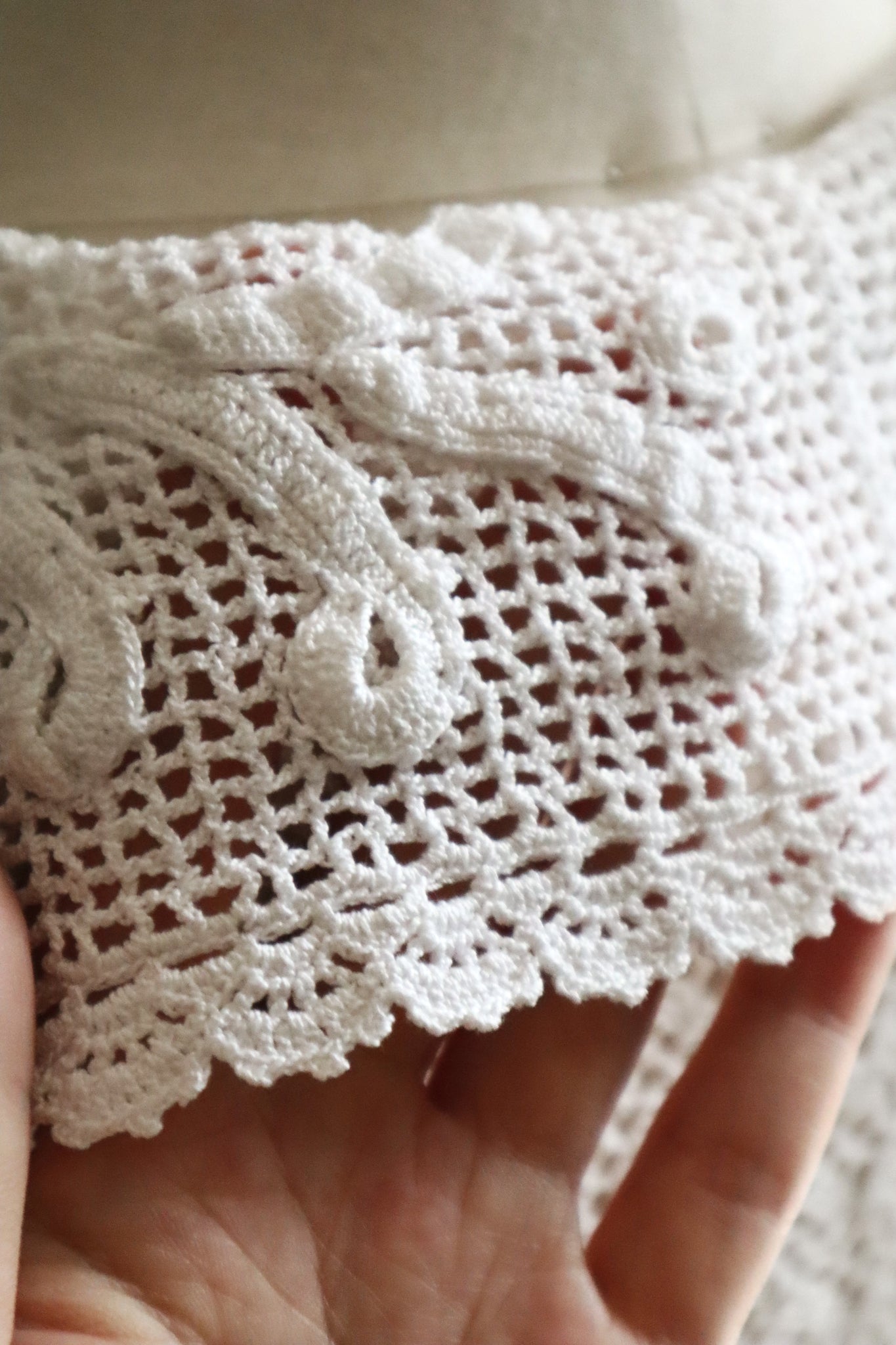 1920s Hand-Crocheted Cotton Sailor Collar Top