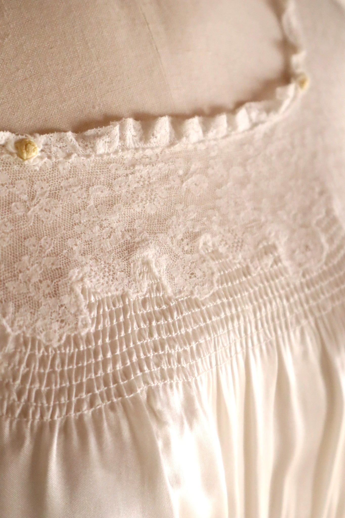 1930s White Satin Mini Rose Dress
