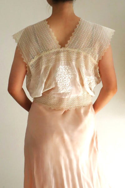 Handcrafted Corset Cover with Antique French Embroidered Floral