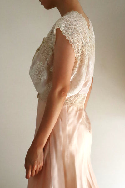 Handcrafted Corset Cover with Antique French Embroidered Floral