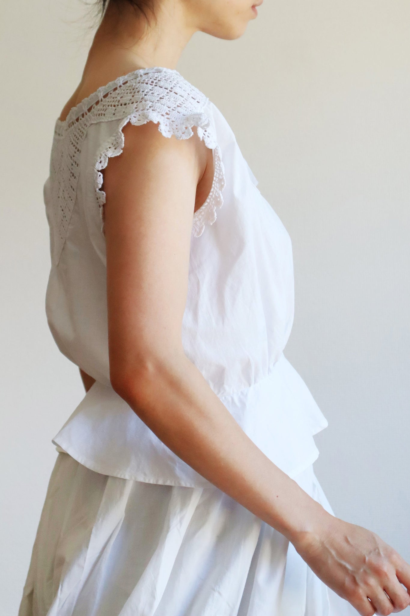 1910s Antique Crochet White Cotton Corset Cover