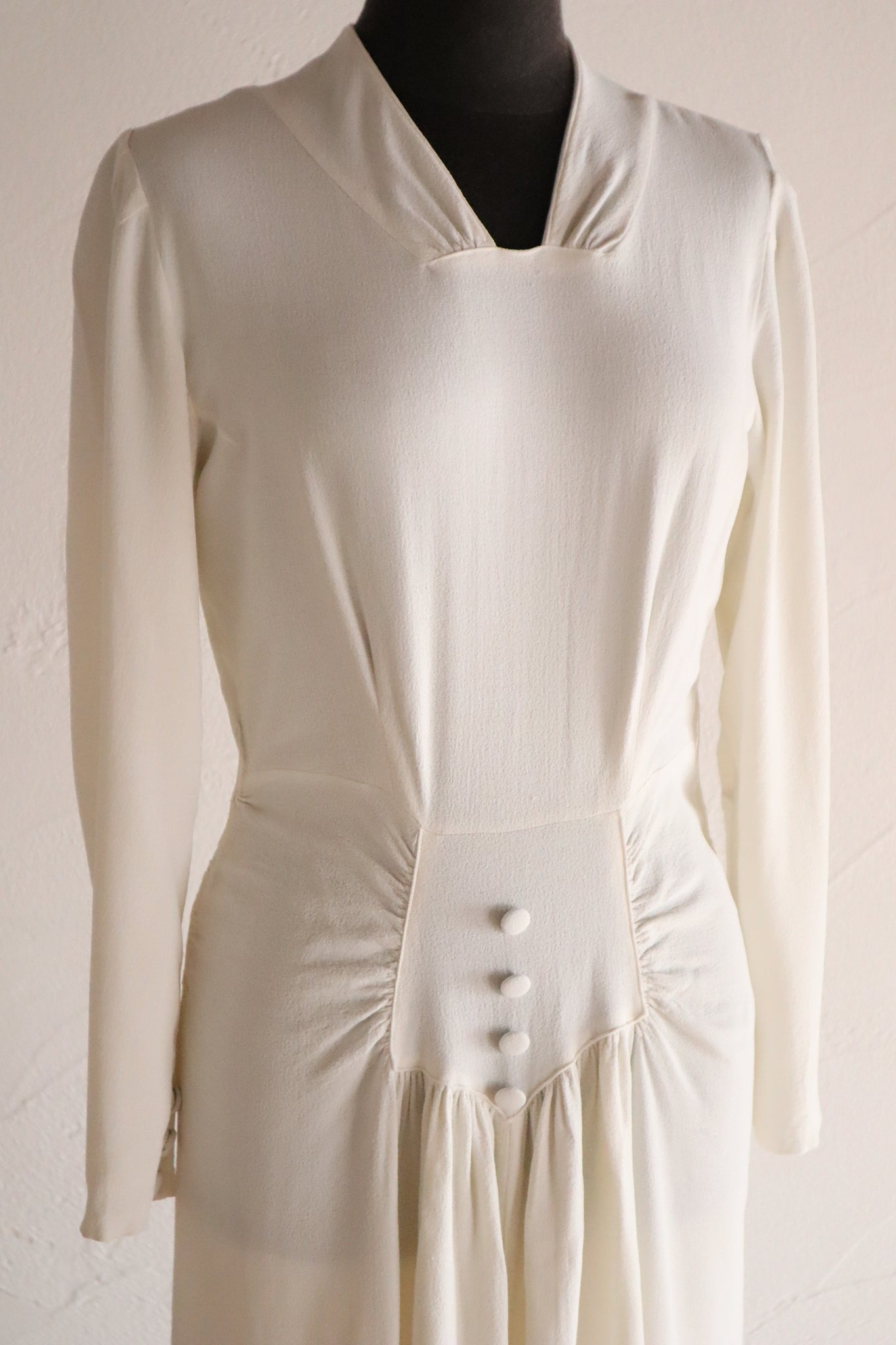 1930s French Crepe Wedding Dress