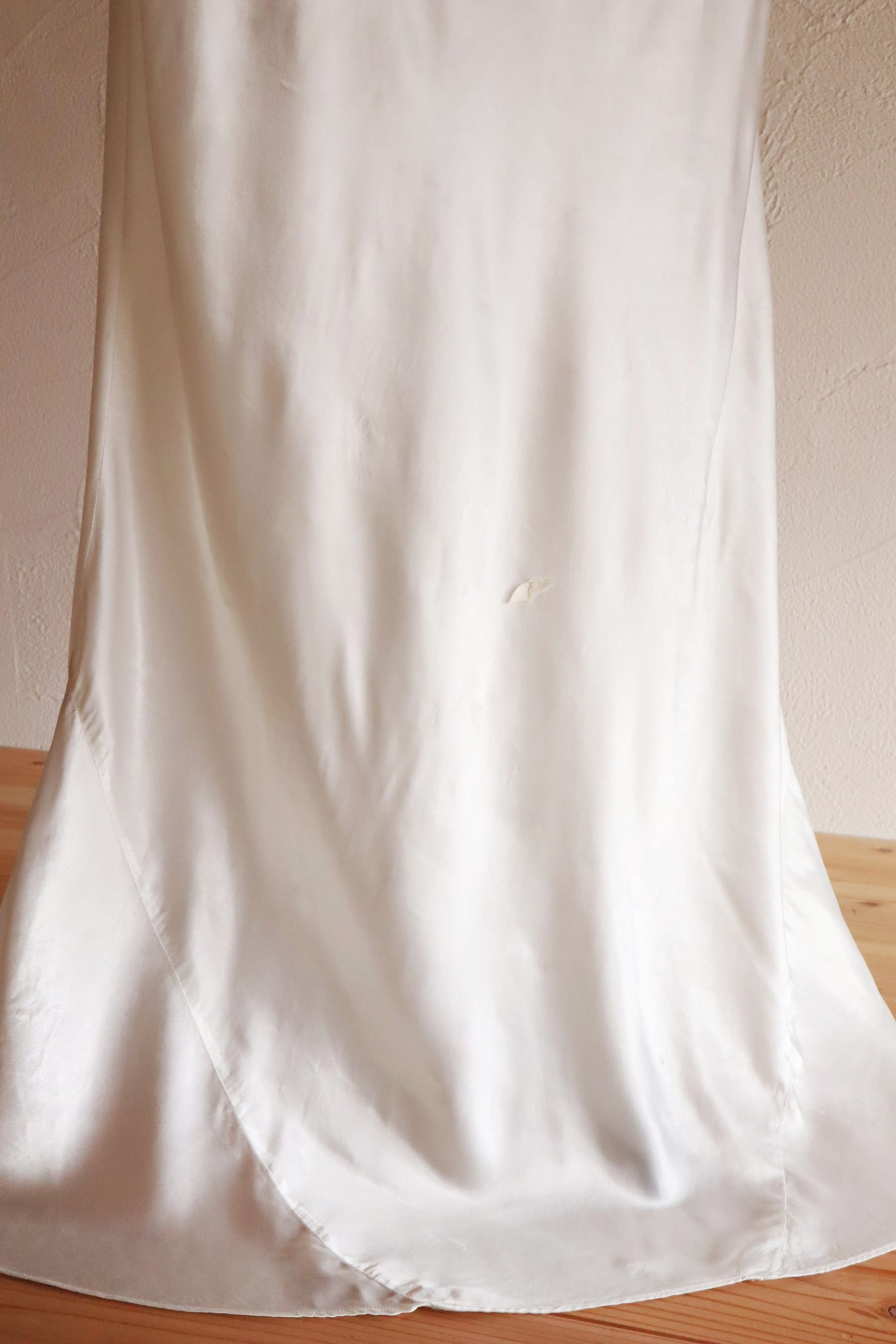 1930s White Satin Mini Rose Dress