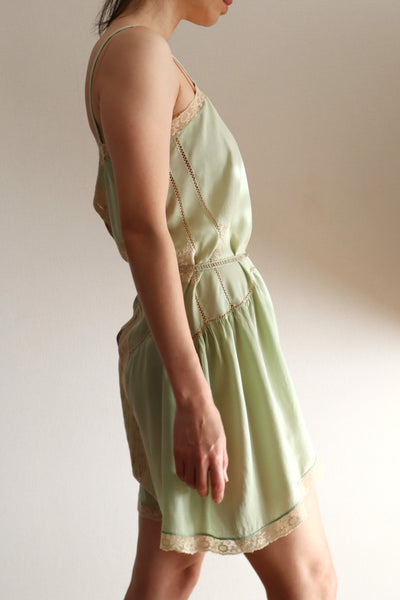 1920s–1930s French Pale Green Silk Step In