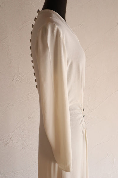 1930s French Crepe Wedding Dress
