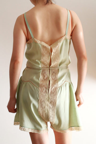 1920s–1930s French Pale Green Silk Step In