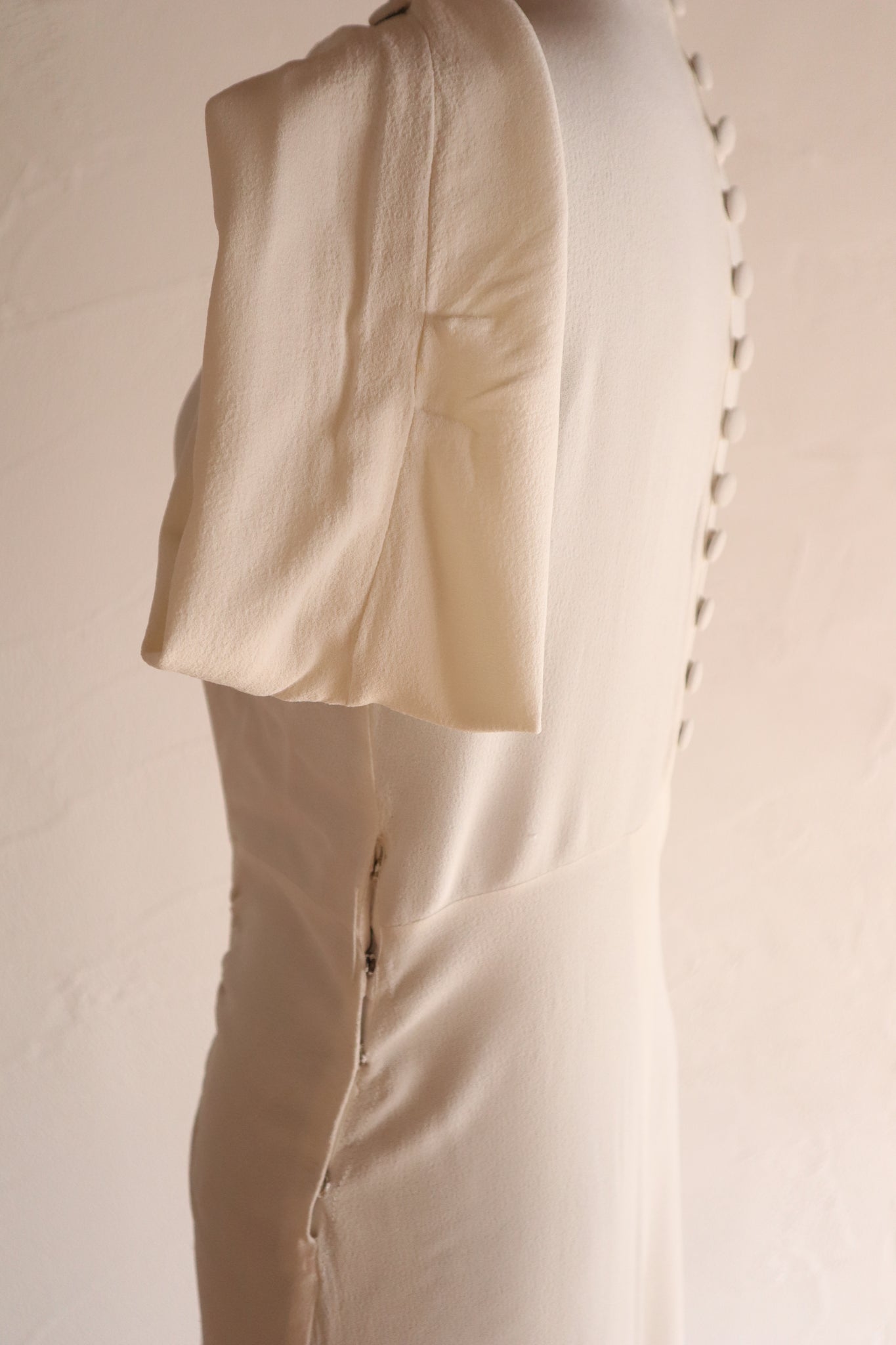 1930s French Crepe Wedding Dress