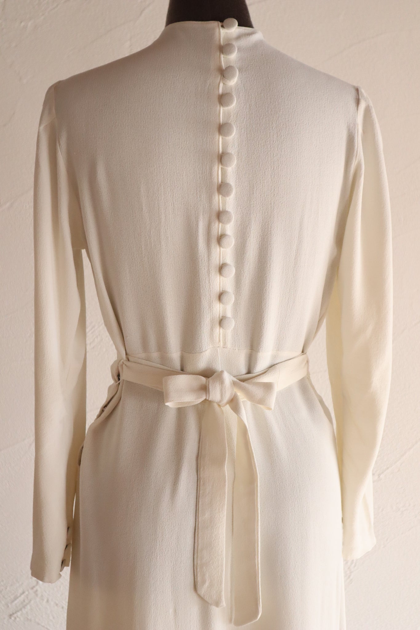 1930s French Crepe Wedding Dress