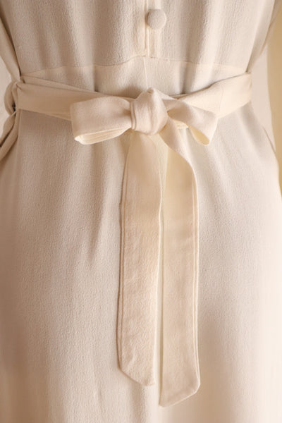 1930s French Crepe Wedding Dress