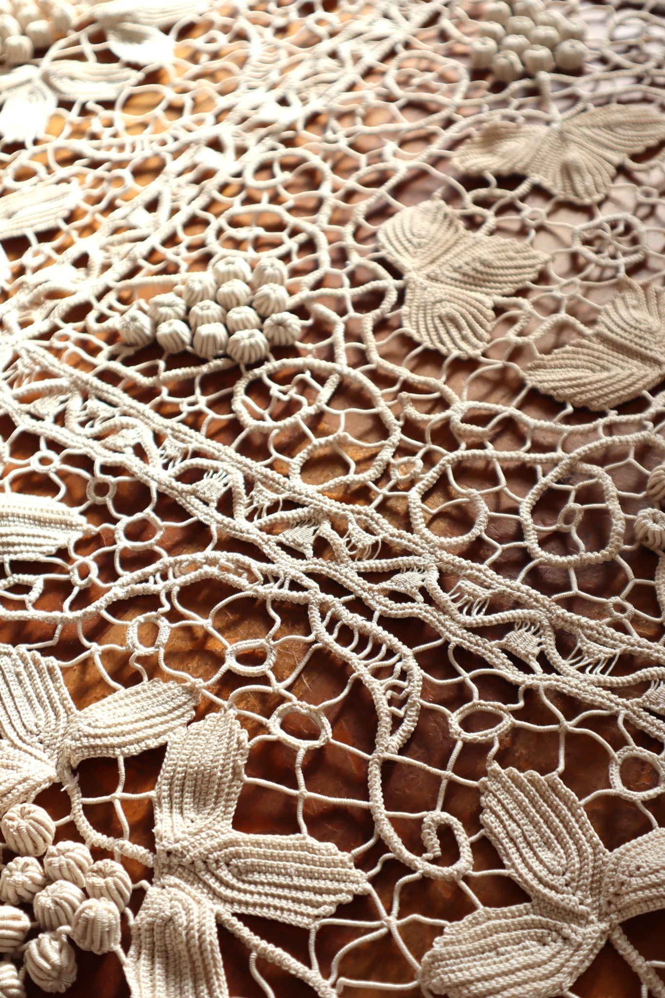1910s Antique Crochet Lace Table Covering