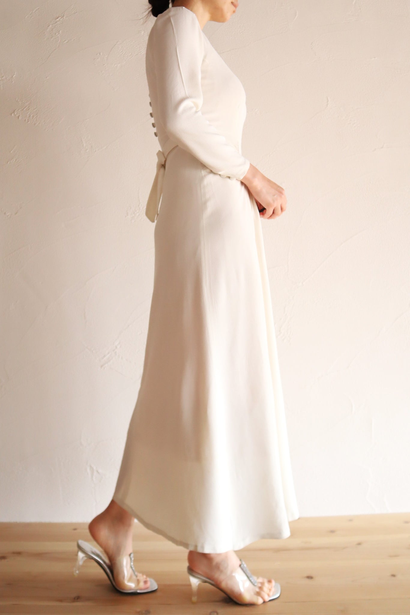 1930s French Crepe Wedding Dress