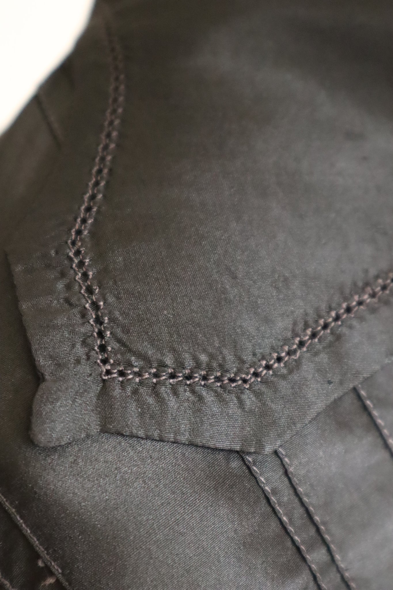1900s–1910s Acorn Brand Black Silk Pigeon-Front Jacket