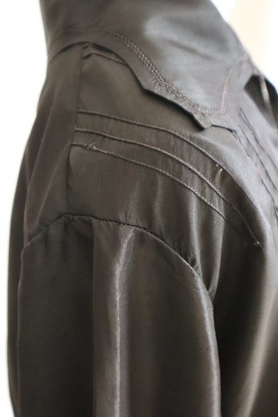 1900s–1910s Acorn Brand Black Silk Pigeon-Front Jacket
