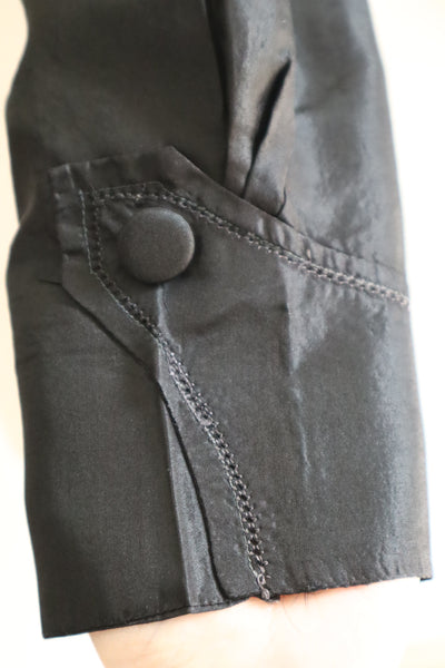 1900s–1910s Acorn Brand Black Silk Pigeon-Front Jacket
