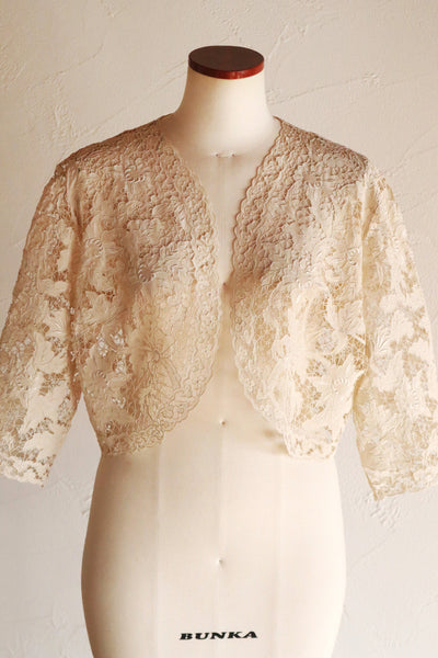 60s Embroidery Cutwork Lace Jacket