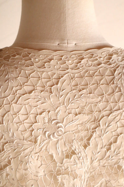 60s Embroidery Cutwork Lace Jacket