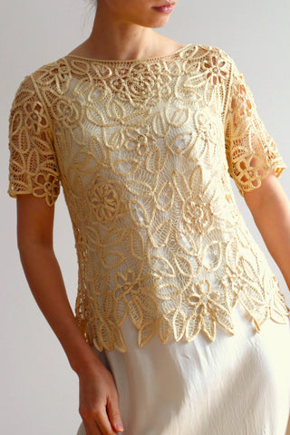 1930s Silk Tape Lace Blouse