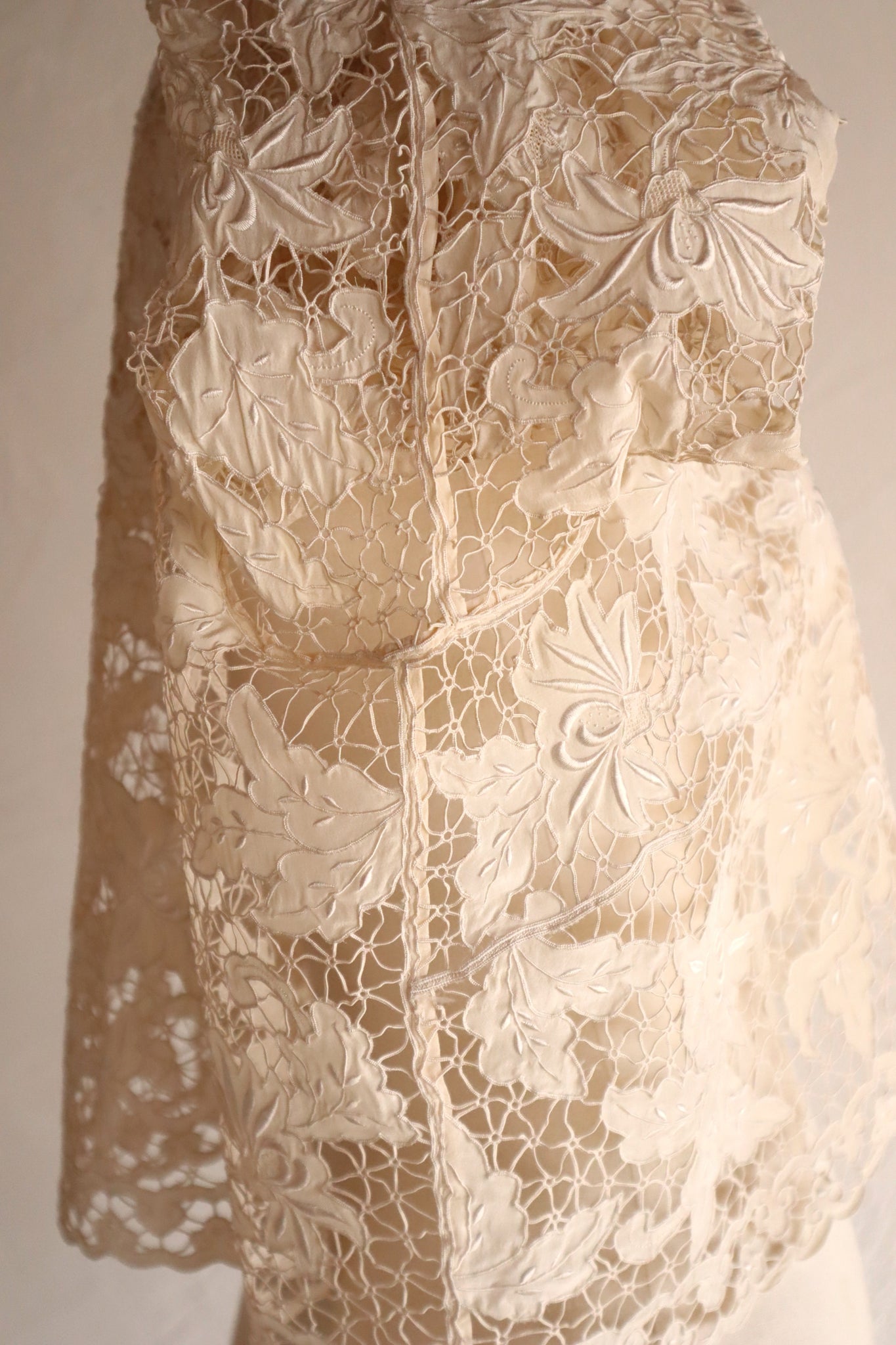 60s Embroidery Cutwork Lace Jacket