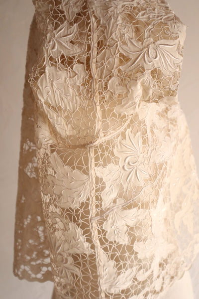 60s Embroidery Cutwork Lace Jacket