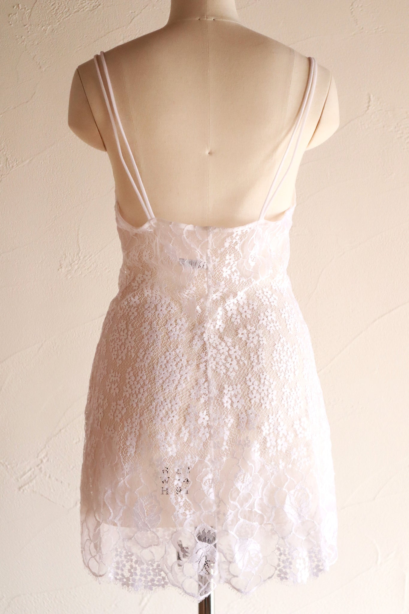80s White Sheer Lace Camisole