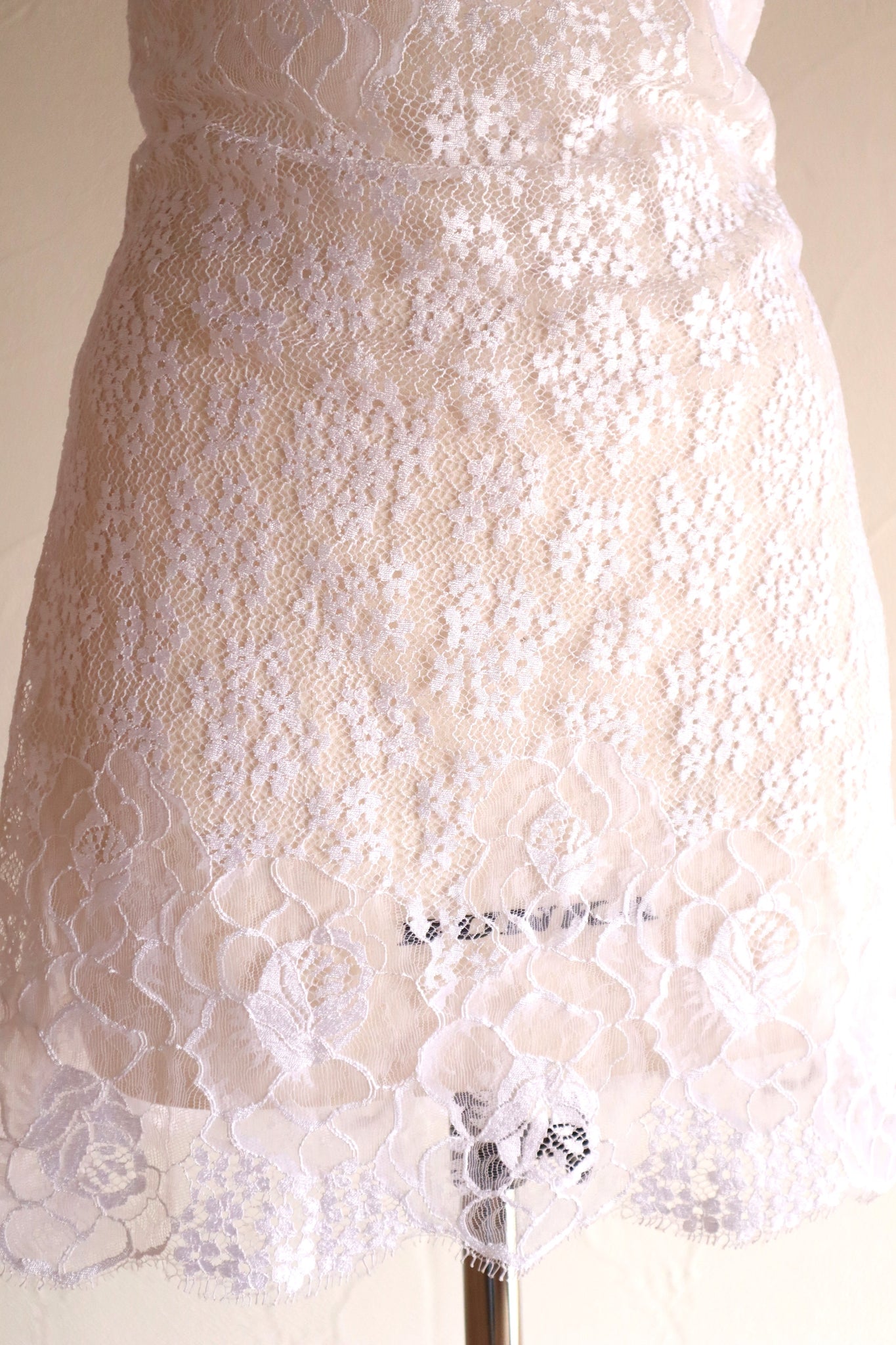 80s White Sheer Lace Camisole