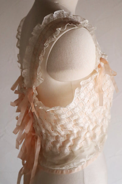 Artisan-Made Antique French Lace Corset Cover (Reproduction)