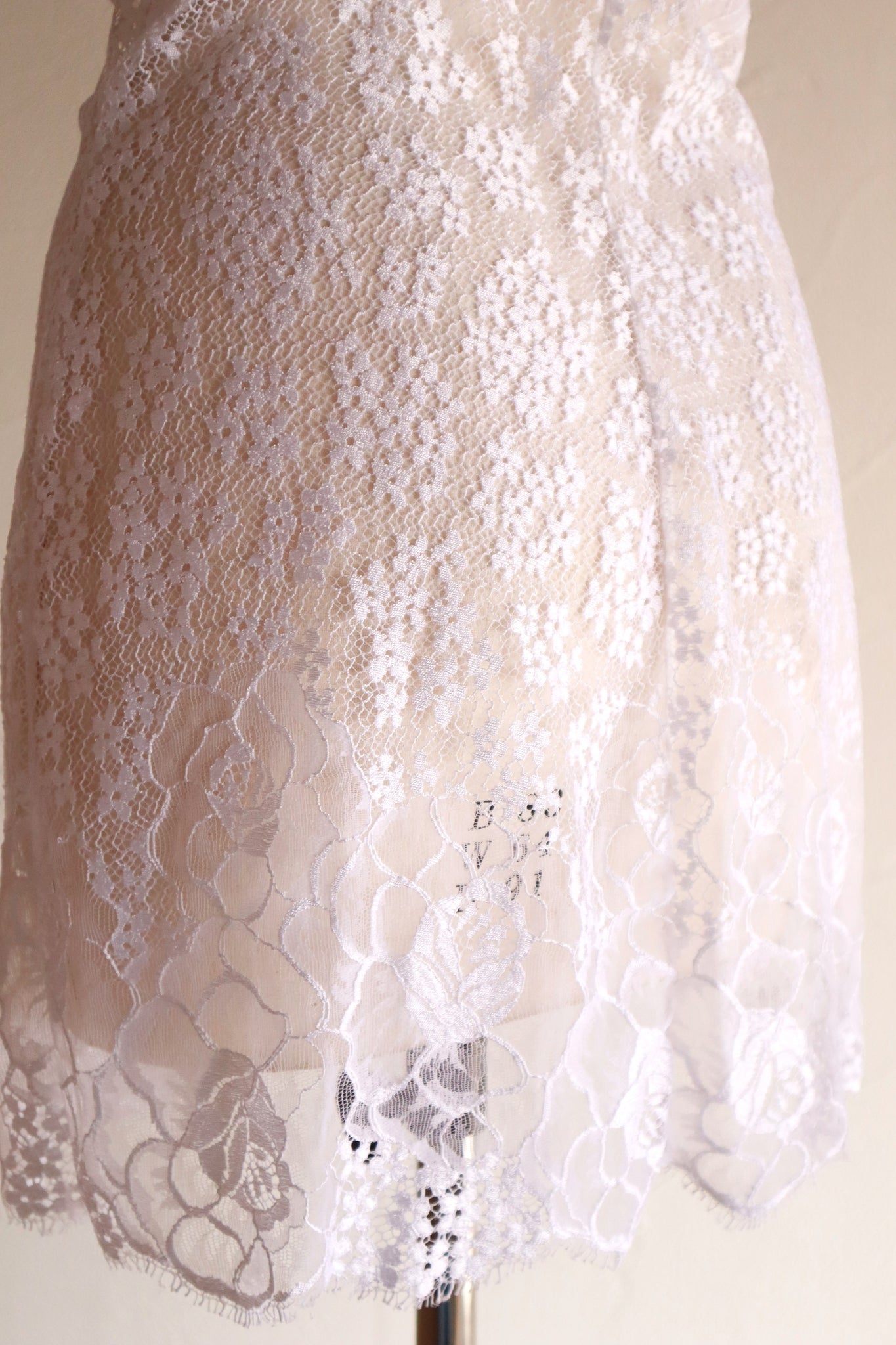 80s White Sheer Lace Camisole
