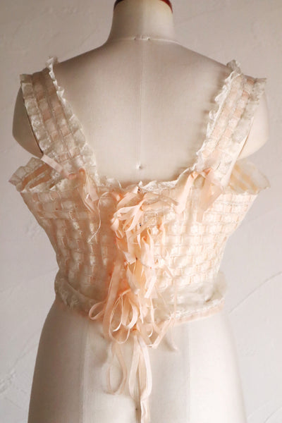 Artisan-Made Antique French Lace Corset Cover (Reproduction)